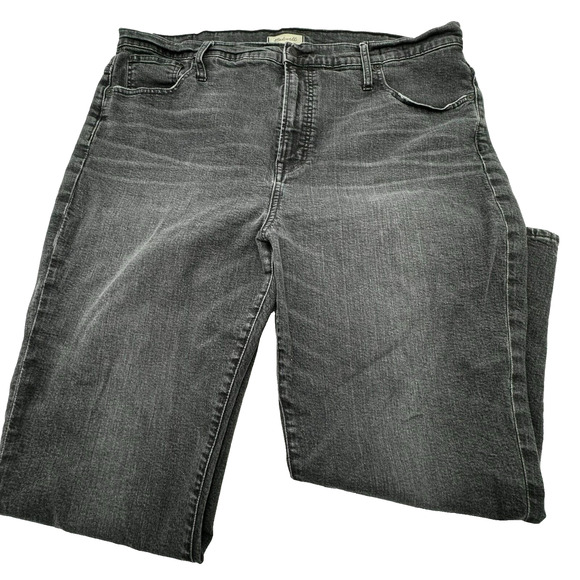 MADEWELL | Size 35 Perfect Vintage Crop Jeans Stretch Denim Pants Gray Black - Picture 2 of 13